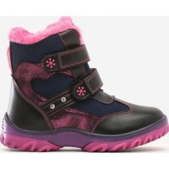 Czarno-Fuksjowe Traperki Partington. Czarne buty dziewczęce zimowe Born2be, na zamek. Za 119,99 zł.