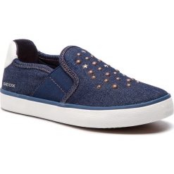 Tenisówki GEOX - J Kilwi Girl O J92D5O 00013 C4002 S Navy. Niebieskie trampki dziewczęce Geox, z aplikacjami, z gumy, bez zapięcia. W wyprzedaży za 159,00 zł.