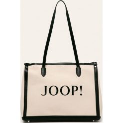 Joop! - Torebka. Białe torby damskie na zakupy JOOP!, z nadrukiem, ze skóry ekologicznej, na ramię, duże, z nadrukiem, bez dodatków. W wyprzedaży za 599,90 zł.