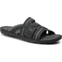 Klapki LANETTI - MS17013-1 Black. Czarne klapki męskie Lanetti, z materiału. Za 79,99 zł.