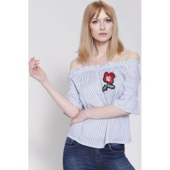 Bluzki asymetryczne: Niebiesko-Czerwona Bluzka Pina Colada