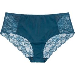 Figi "panty" bonprix niebieskozielony. Niebieskie panty damskie bonprix, w koronkowe wzory. Za 29,99 zł.