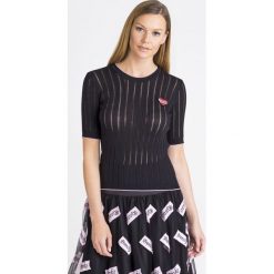 BLUZKA PINKO. Czarne bluzki damskie Pinko, s, z aplikacjami, z dzianiny, z okrągłym kołnierzem, bez rękawów. Za 415,00 zł.