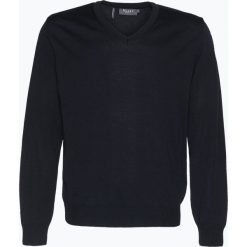 Swetry klasyczne męskie: März – Męski sweter z wełny merino, niebieski