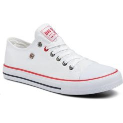 Trampki BIG STAR - T174102 101 White. Białe półbuty męskie BIG STAR, bez wzorów, z gumy, klasyczne, bez zapięcia. Za 99,00 zł.