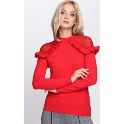 Czerwony Sweter Hold On Hope. Czerwone swetry klasyczne damskie Born2be, l, z falbankami. Za 59,99 zł.