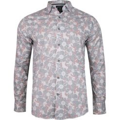 Biała Taliowana Koszula Męska -TO-ON- Długi Rękaw, Slim Fit, w Duże Granatowo-Czerwone Kwiatki KSDWTOONrockkwiaty. Czerwone koszule męskie TO-ON, m, w kwiaty, z elastanu, eleganckie, bez kołnierzyka, z długim rękawem. Za 89,00 zł.