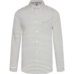 Koszula Tommy Jeans Tjm Horizontal Stripe DM0DM07919. Zielone koszule męskie Tommy Jeans, m, bez wzorów, z bawełny, casualowe, bez kołnierzyka, bez rękawów. Za 349,00 zł.