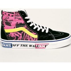 Vans - Trampki. Czarne trampki i tenisówki damskie Vans, bez wzorów, ze skóry, na sznurówki. Za 359,90 zł.
