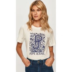 Pepe Jeans - T-shirt Alissa. Bluzki damskie Pepe Jeans, s, z nadrukiem, z bawełny, z okrągłym kołnierzem. Za 139,90 zł.