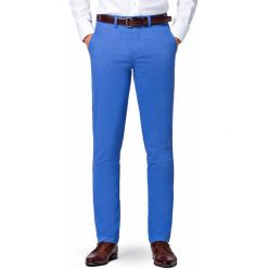 Spodnie Niebieskie Chino Mono II. Niebieskie spodnie męskie LANCERTO, na co dzień, na zimę, m, bez wzorów, z elastanu, eleganckie. Za 299,90 zł.
