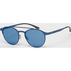 Adidas Originals - Okulary AOM003. Niebieskie okulary przeciwsłoneczne męskie adidas Originals, z materiału, okrągłe. Za 469,90 zł.