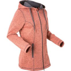 Bluza rozpinana z polaru bonprix łososiowy melanż. Pomarańczowe bluzy damskie bonprix, bez wzorów, z polaru, bez rękawów, bez kaptura. Za 129,99 zł.