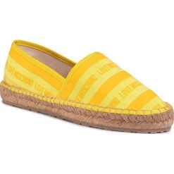 Espadryle LOVE MOSCHINO - JA10322G0AJW1404 Elastico Lime. Żółte espadryle damskie Love Moschino, bez wzorów, ze skóry, bez obcasa, na płaskiej podeszwie. Za 749,00 zł.