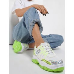 Biało-Limonkowe Sneakersy Bubblebirdok. Białe sneakersy damskie Renee. W wyprzedaży za 74,99 zł.