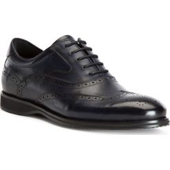 Buty męskie. Niebieskie półbuty męskie Wittchen, bez wzorów, ze skóry, eleganckie, bez zapięcia. W wyprzedaży za 220,91 zł.