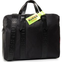 Torba na laptopa GUESS - Dan (Nylon) HMDNNY P0213 BLA. Czarne torby męskie skórzane Guess, z aplikacjami, ze skóry ekologicznej. W wyprzedaży za 439,00 zł.