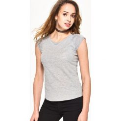 T-shirty damskie: T-shirt basic – Jasny szar
