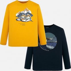 Mayoral - Longsleeve dziecięcy 128-172 cm (2-pack). Żółte t-shirty chłopięce Mayoral, z nadrukiem, z bawełny, z długim rękawem. Za 106,90 zł.