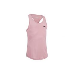 Koszulka bez rękawów z nadrukiem. Różowe koszulki damskie Puma, z nadrukiem, z elastanu. Za 64,99 zł.