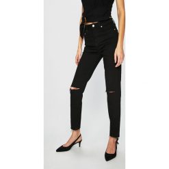 Tally Weijl - Jeansy. Czarne jeansy damskie TALLY WEIJL, bez wzorów, z elastanu, z podwyższonym stanem. W wyprzedaży za 89,90 zł.