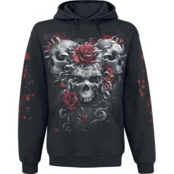 Bluzy męskie: Spiral Skulls N' Roses Bluza z kapturem czarny