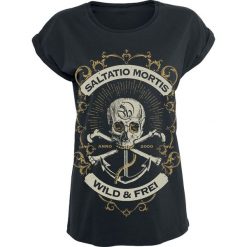 Bluzki asymetryczne: Saltatio Mortis Anchor Skull Koszulka damska czarny