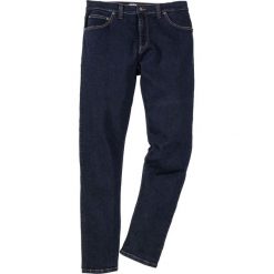 Dżinsy ze stretchem Slim Fit Straight bonprix ciemnoniebieski. Niebieskie jeansy męskie bonprix, m, bez wzorów, klasyczne. Za 109,99 zł.