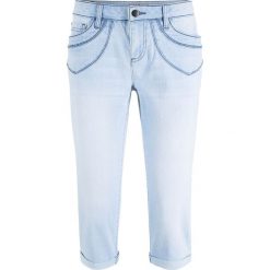 Wygodne rybaczki dżinsowe ze stretchem bonprix jasnoniebieski. Niebieskie rybaczki damskie bonprix, bez wzorów, z jeansu. Za 79,99 zł.