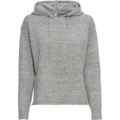 Sweter z kapturem bonprix jasnoszary melanż. Szare swetry damskie bonprix, bez wzorów, bez rękawów, z kapturem. Za 69,99 zł.