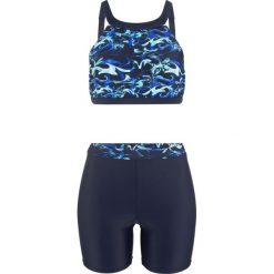Bikini z biustonoszem bustier (2 części) bonprix ciemnoniebiesko-niebieski. Niebieskie stroje kąpielowe damskie bonprix, bez wzorów. Za 89,99 zł.