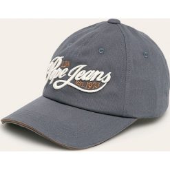 Pepe Jeans - Czapka David. Niebieskie czapki męskie Pepe Jeans, bez wzorów, z bawełny. W wyprzedaży za 59,90 zł.