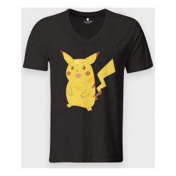 Koszulka męska v-neck Shocked Pikachu 2. Koszulki męskie MegaKoszulki, m, bez wzorów, z bawełny, klasyczne, bez kołnierzyka, bez rękawów. Za 59,90 zł.