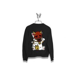 Bluza Kot w masce Kabuki Damska. Czarne bluzy damskie marki Failfake, xs, bez wzorów, bez rękawów, bez kaptura. Za 160,00 zł.