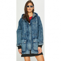 Pepe Jeans - Kurtka. Szare kurtki damskie Pepe Jeans, l, z bawełny, z kapturem. Za 639,90 zł.