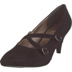 Buty ślubne damskie: Skórzane czółenka w kolorze czarnym