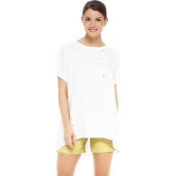 T-shirty damskie: Lniana koszulka „Rosa” w kolorze białym