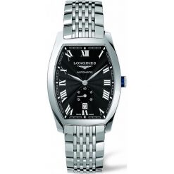 LONGINES Evidenza L2.642.4.51.6. Czarne zegarki męskie LONGINES, srebrne. Za 8230,00 zł.
