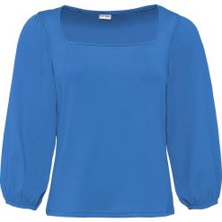 Shirt z dekoltem karo bonprix lodowy niebieski. Niebieskie bluzki damskie bonprix, bez wzorów, z dekoltem karo, bez rękawów. Za 34,99 zł.