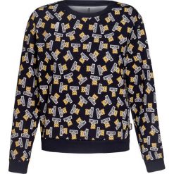 Bluza MOSCHINO UNDERWEAR Print|Czarny. Czarne bluzy damskie z kieszeniami marki Moschino Underwear, z bawełny. Za 623,00 zł.