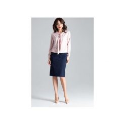 Bluzka L030 Róż. Różowe bluzki damskie Lenitif, xl, bez wzorów, bez kołnierzyka, z długim rękawem. Za 139,00 zł.