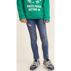 Mango Kids - Jeansy dziecięce Loro 104-164 cm. Niebieskie spodnie chłopięce marki Mango Kids, bez wzorów, z elastanu. Za 89,90 zł.