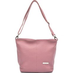 Torebki klasyczne damskie: Skórzana torebka w kolorze jasnoróżowym – (S)26 x (W)36 x (G)14 cm