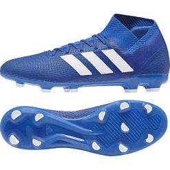Buty piłkarskie adidas Nemeziz 18.3 Fg M DB2109. Niebieskie buty sportowe męskie Adidas, z materiału, bez zapięcia, do piłki nożnej. W wyprzedaży za 389,00 zł.