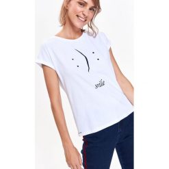 T-SHIRT DAMSKI Z NAPISEM :). Szare t-shirty damskie marki Top Secret, z napisami, z bawełny. Za 19,99 zł.
