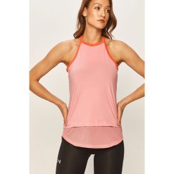 Under Armour - Top. Różowe topy damskie Under Armour, l, z nadrukiem, z elastanu, bez rękawów. Za 119,90 zł.
