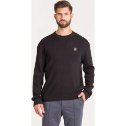 SWETER ARMANI EXCHANGE. Czarne swetry męskie Armani Exchange, m, z aplikacjami, z dzianiny, z okrągłym kołnierzem, bez kaptura. Za 469,00 zł.