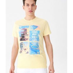 T-shirt z fotonadrukiem - Żółty. Żółte t-shirty męskie House, s, bez wzorów, bez kołnierzyka. Za 39,99 zł.