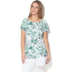 Colour Pleasure Koszulka damska CP-034 278 biało-zielona r. XL-XXL. Białe bluzki damskie marki Colour pleasure, xl. Za 70,35 zł.
