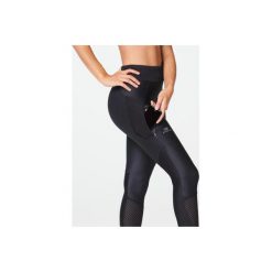 Legginsy do biegania RUN DRY+ FEEL damskie. Czarne legginsy sportowe damskie KALENJI, l, bez wzorów, z elastanu, do biegania. Za 69,99 zł.